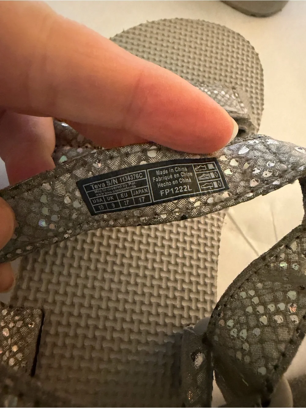 Teva Kids Sandals with Sparkle Straps in gray